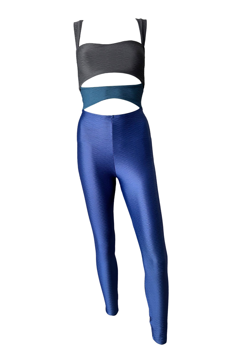 Unitard Katleya Block Iron/Blue Teal/Electric Blue Jacard