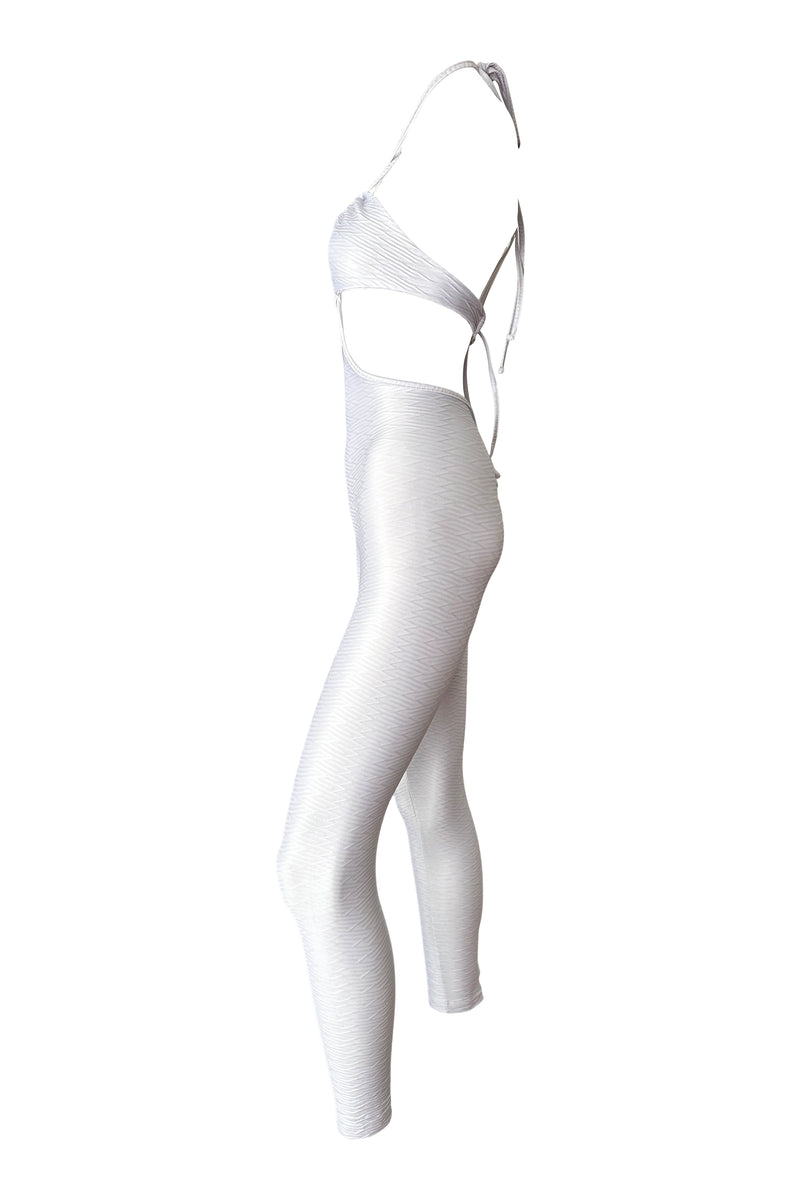 Unitard ARIA in White Gloss Jacard