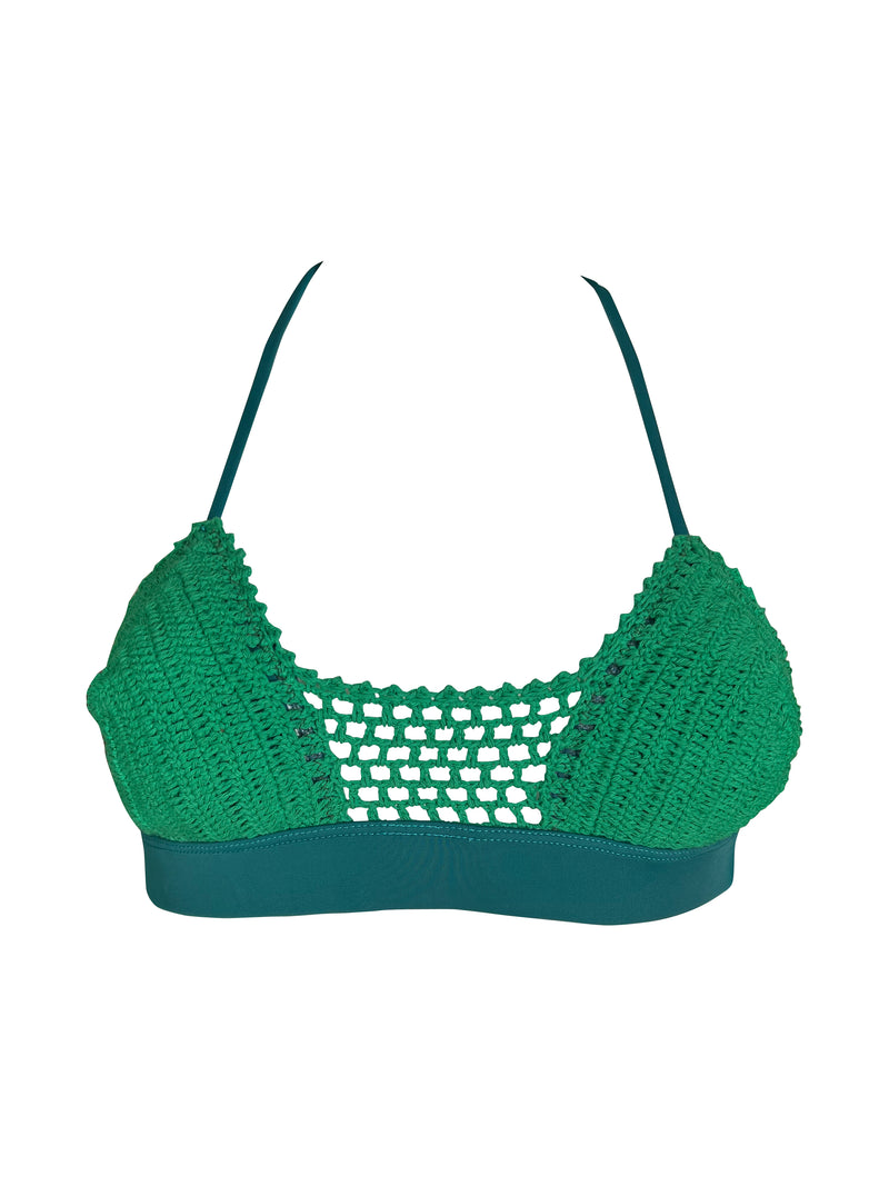 THE GLOW KNITTED BRA KELLY GREEN